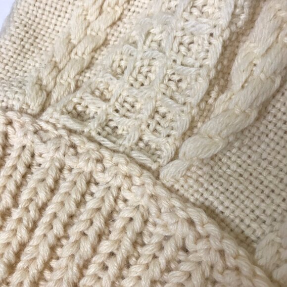 Vtg Irish Wool Fisherman Zip Cardigan ZIP OFF CONVERTIBLE SLEEVE To Sweater Vest - Picture 16 of 16